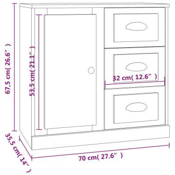 Sideboard Grey Sonoma 70x35.5x67.5 cm Engineered Wood