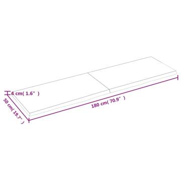 Bathroom Countertop 180x50x(2-4) cm Untreated Solid Wood