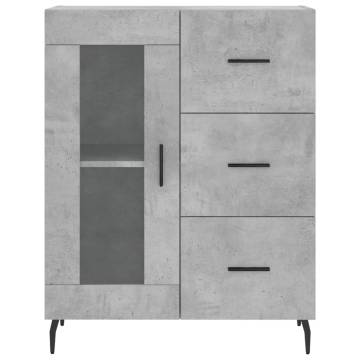 Highboard Concrete Grey 69.5x34x180 cm Engineered Wood