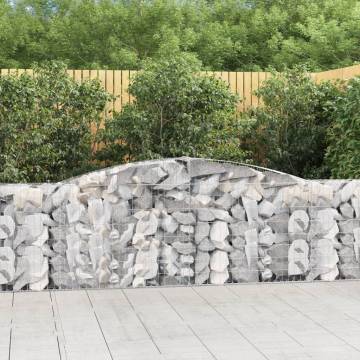 Arched Gabion Baskets 4 pcs 400x30x80/100 cm Galvanised Iron