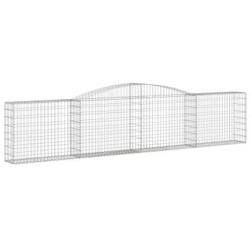 Arched Gabion Baskets 4 pcs 400x30x80/100 cm Galvanised Iron