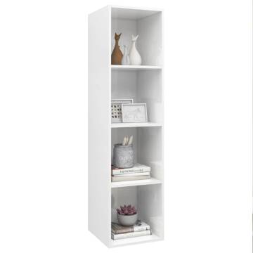 Wall-mounted TV Cabinet High Gloss White 37x37x142.5 cm Engineered Wood