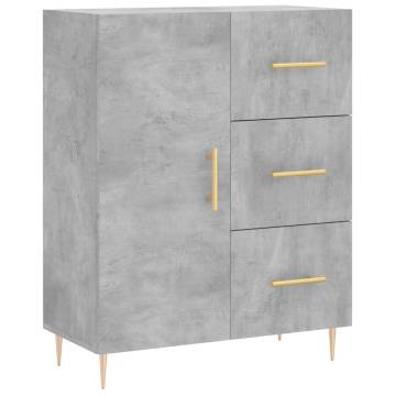 Highboard Concrete Grey 69.5x34x180 cm Engineered Wood