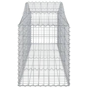 Arched Gabion Baskets 2 pcs 200x50x60/80 cm Galvanised Iron