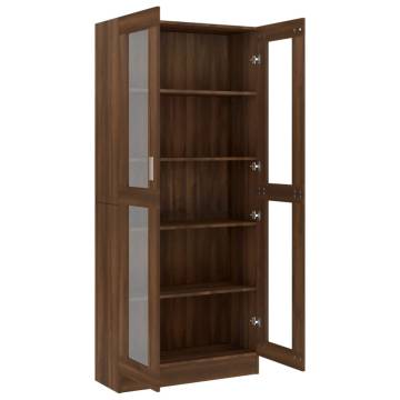 Vitrine Cabinet Brown Oak 82.5x30.5x185.5 cm Engineered Wood