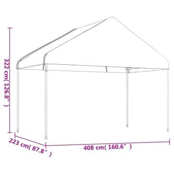 Gazebo with Roof White 6.69x4.08x3.22 m Polyethylene