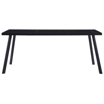 Dining Table Black 160x80x75 cm Tempered Glass