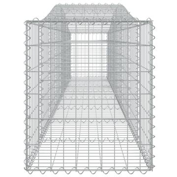 Arched Gabion Baskets 4 pcs 400x50x60/80 cm Galvanised Iron