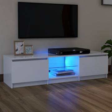 TV Cabinet with LED Lights White 140x40x35.5 cm