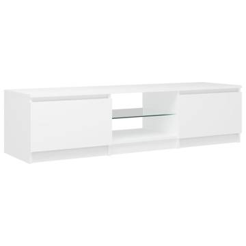 TV Cabinet with LED Lights White 140x40x35.5 cm