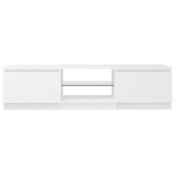 TV Cabinet with LED Lights White 140x40x35.5 cm