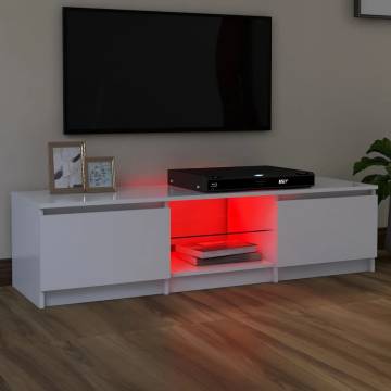 TV Cabinet with LED Lights White 140x40x35.5 cm