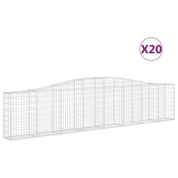 Arched Gabion Baskets 20 pcs 400x30x80/100 cm Galvanised Iron