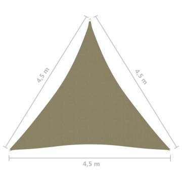 Sunshade Sail Oxford Fabric Triangular 4.5x4.5x4.5 m Beige