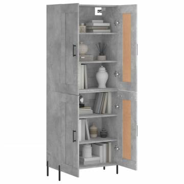 Highboard Concrete Grey 69.5x34x180 cm Engineered Wood