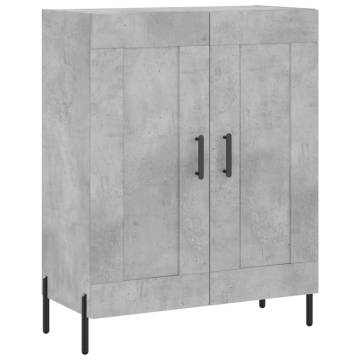 Highboard Concrete Grey 69.5x34x180 cm Engineered Wood