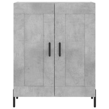 Highboard Concrete Grey 69.5x34x180 cm Engineered Wood