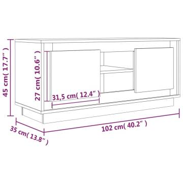 TV Cabinet White 102x35x45 cm Engineered Wood