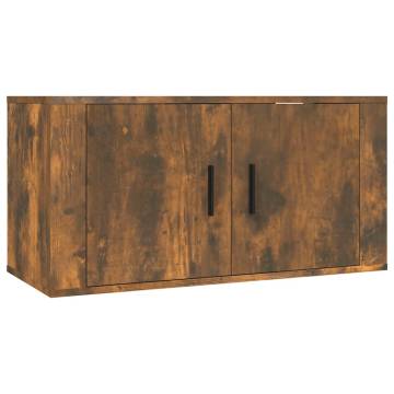 Wall Mounted TV Cabinet Smoked Oak 80x34.5x40 cm