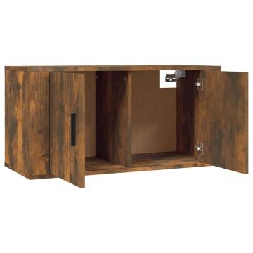 Wall Mounted TV Cabinet Smoked Oak 80x34.5x40 cm