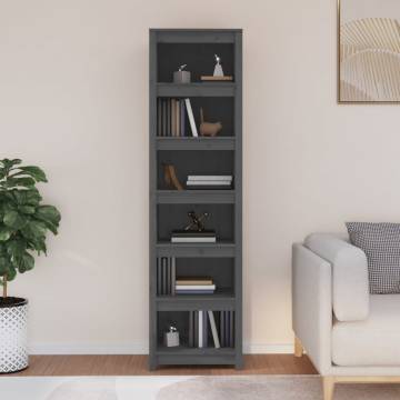 Book Cabinet Grey 50x35x183 cm Solid Wood Pine