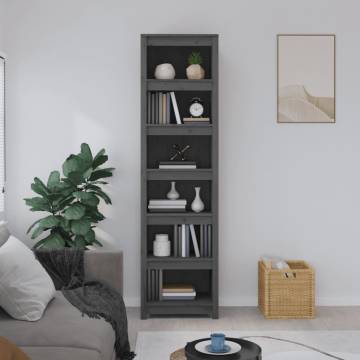 Book Cabinet Grey 50x35x183 cm Solid Wood Pine