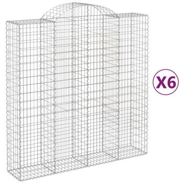 Arched Gabion Baskets 6 pcs 200x50x200/220 cm Galvanised Iron