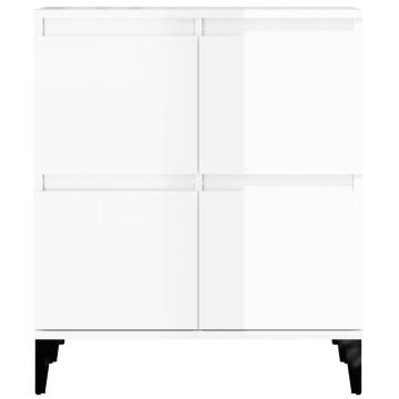 Sideboards 2 pcs High Gloss White 60x35x70 cm Engineered Wood