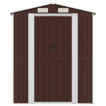 Garden Shed Dark Brown 192x689x223 cm Galvanised Steel