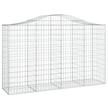 Arched Gabion Baskets 15 pcs 200x50x120/140 cm Galvanised Iron