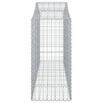 Arched Gabion Baskets 15 pcs 200x50x120/140 cm Galvanised Iron