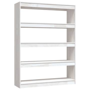 Book Cabinet/Room Divider White 100x30x135.5 cm Solid Pinewood