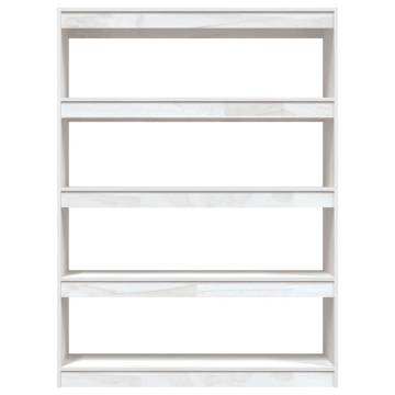 Book Cabinet/Room Divider White 100x30x135.5 cm Solid Pinewood