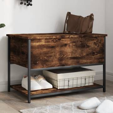 Storage Bench Smoked Oak 70x42.5x47 cm Engineered Wood