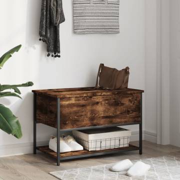 Storage Bench Smoked Oak 70x42.5x47 cm Engineered Wood