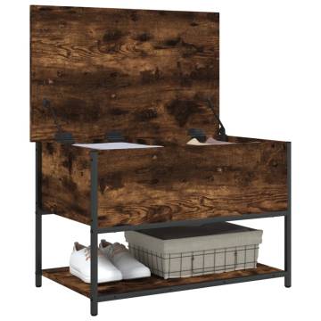 Storage Bench Smoked Oak 70x42.5x47 cm Engineered Wood