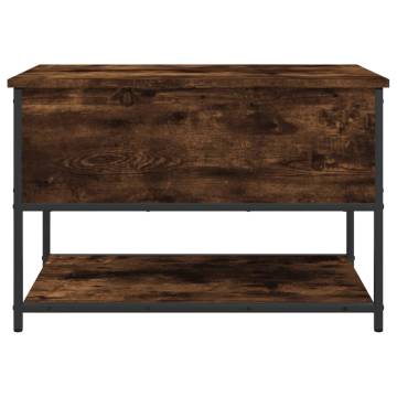 Storage Bench Smoked Oak 70x42.5x47 cm Engineered Wood