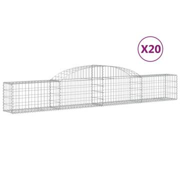 Arched Gabion Baskets 20 pcs 300x30x40/60 cm Galvanised Iron