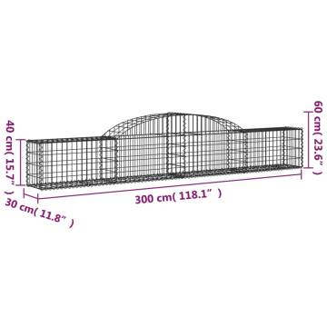 Arched Gabion Baskets 20 pcs 300x30x40/60 cm Galvanised Iron