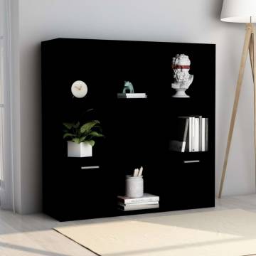 Book Cabinet Black 98x30x98 cm Engineered Wood