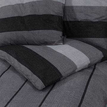 Duvet Cover Set Dark Grey 200x200 cm Cotton