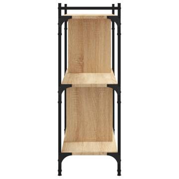 Bookcase 3-Tier Sonoma Oak 76x32x88 cm Engineered Wood