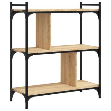 Bookcase 3-Tier Sonoma Oak 76x32x88 cm Engineered Wood