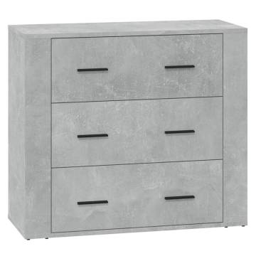 Sideboards 3 pcs Concrete Grey Engineered Wood