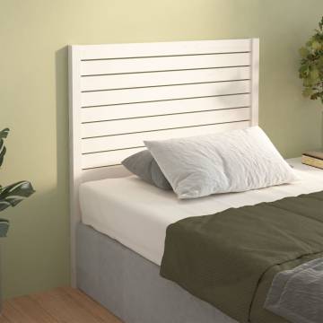 Bed Headboard White 96x4x100 cm Solid Wood Pine