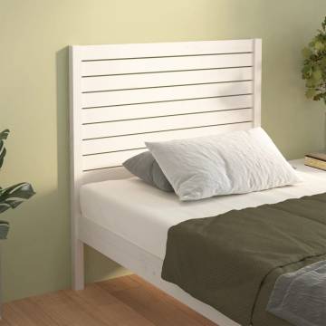 Bed Headboard White 96x4x100 cm Solid Wood Pine