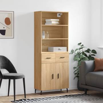 Highboard Sonoma Oak 69.5x34x180 cm Engineered Wood