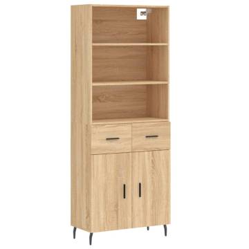 Highboard Sonoma Oak 69.5x34x180 cm Engineered Wood