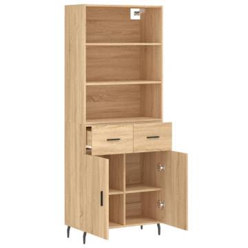 Highboard Sonoma Oak 69.5x34x180 cm Engineered Wood