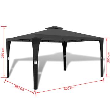 Gazebo with Roof 3x4 m Dark Grey